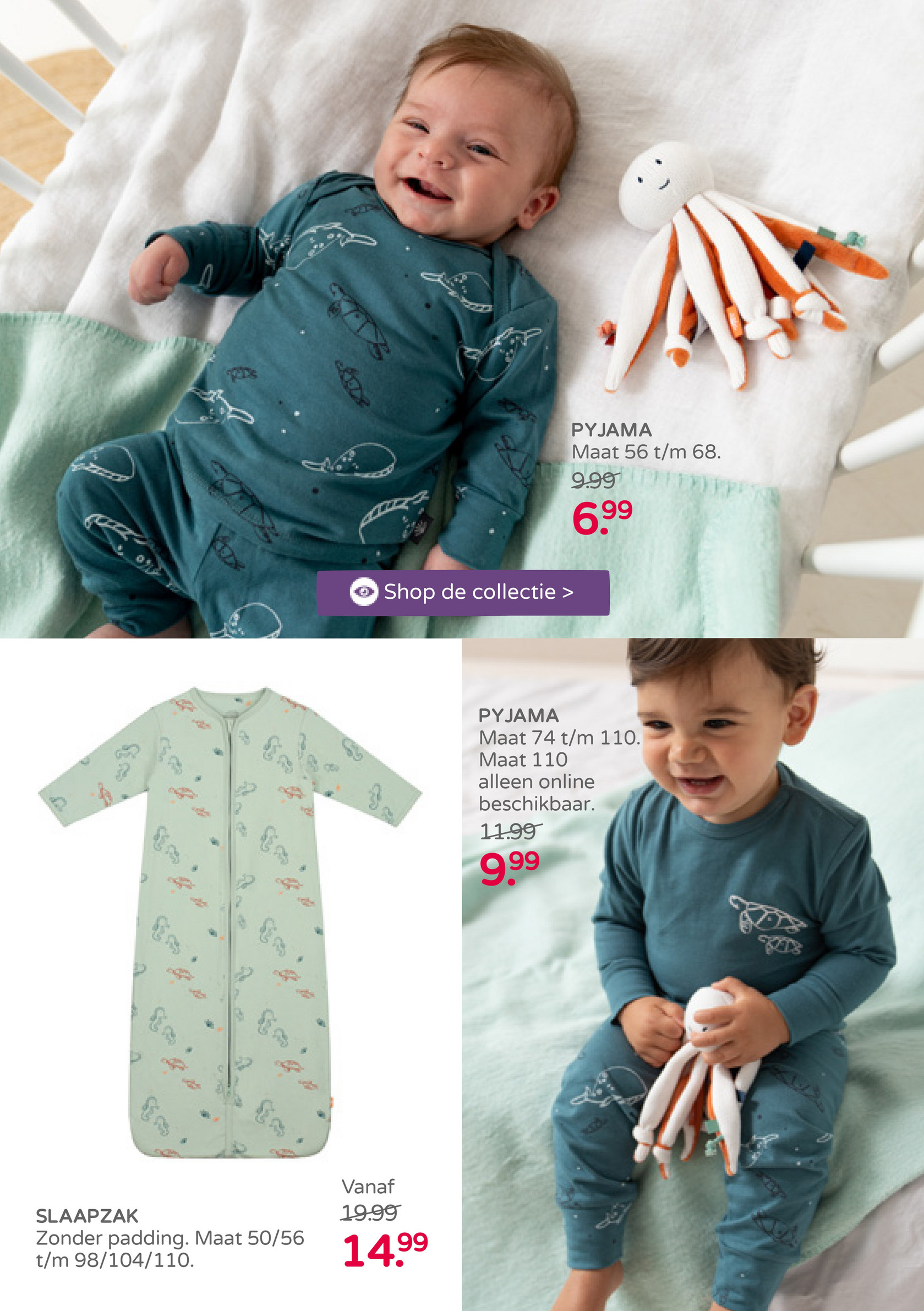 Baby pyjama maat online 56